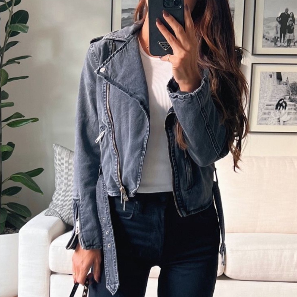 AllSaints Balfern denim Moto jacket